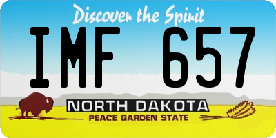 ND license plate IMF657