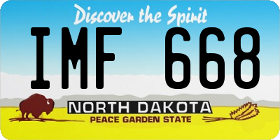 ND license plate IMF668