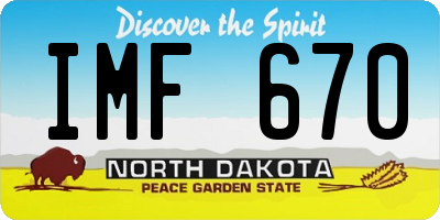 ND license plate IMF670