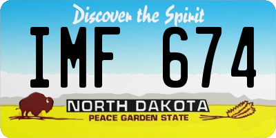ND license plate IMF674