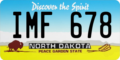 ND license plate IMF678