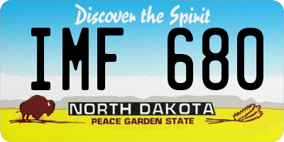 ND license plate IMF680