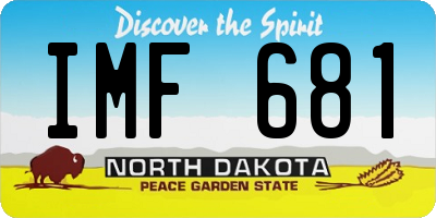 ND license plate IMF681