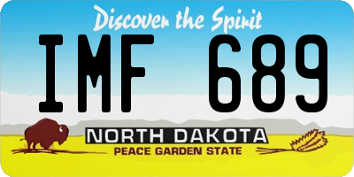 ND license plate IMF689
