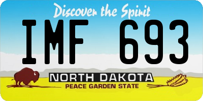 ND license plate IMF693