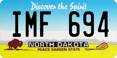 ND license plate IMF694