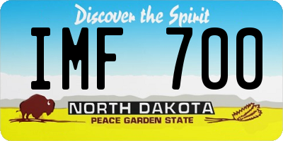 ND license plate IMF700