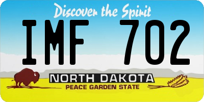 ND license plate IMF702