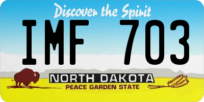 ND license plate IMF703