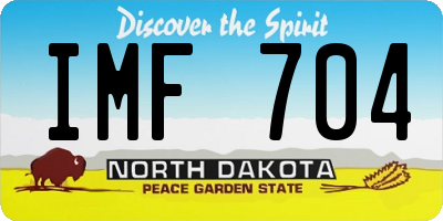 ND license plate IMF704