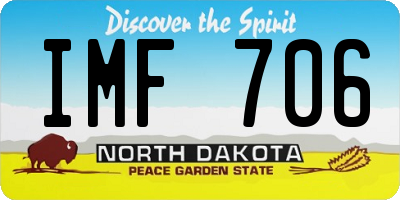 ND license plate IMF706