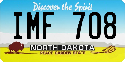 ND license plate IMF708