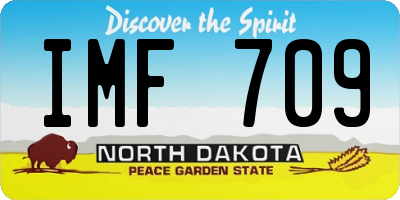 ND license plate IMF709