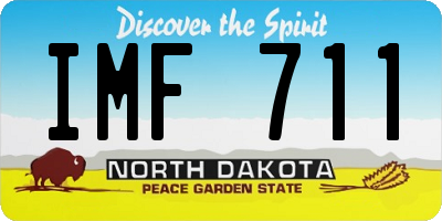 ND license plate IMF711