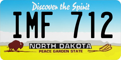 ND license plate IMF712