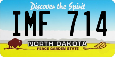 ND license plate IMF714
