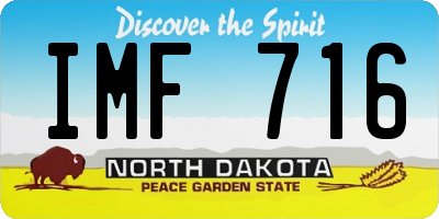 ND license plate IMF716