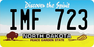 ND license plate IMF723