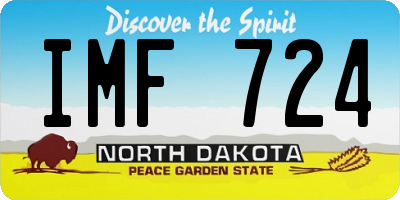ND license plate IMF724