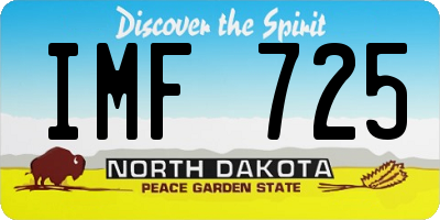 ND license plate IMF725