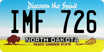 ND license plate IMF726