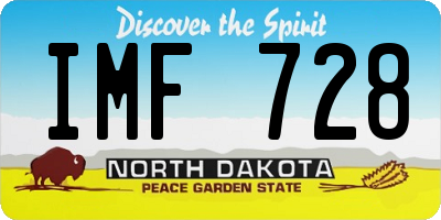 ND license plate IMF728