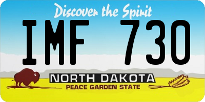 ND license plate IMF730