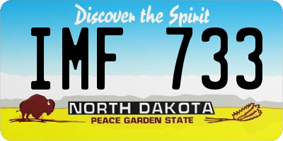 ND license plate IMF733