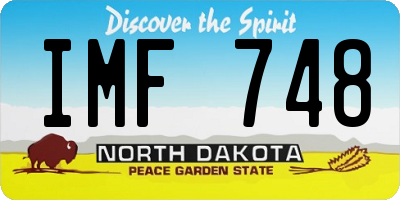ND license plate IMF748