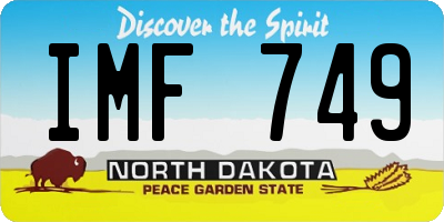ND license plate IMF749