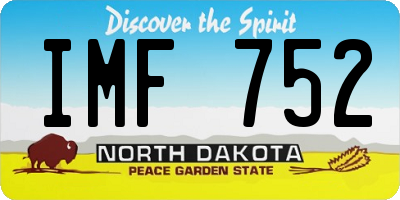 ND license plate IMF752