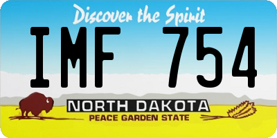 ND license plate IMF754