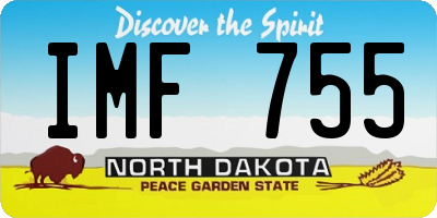 ND license plate IMF755