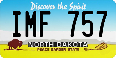 ND license plate IMF757