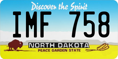 ND license plate IMF758