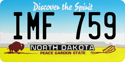 ND license plate IMF759