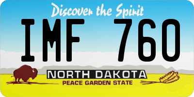 ND license plate IMF760