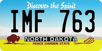 ND license plate IMF763