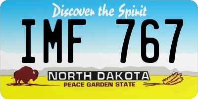 ND license plate IMF767