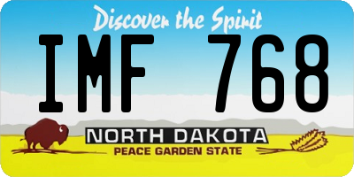 ND license plate IMF768