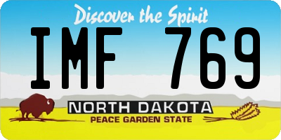 ND license plate IMF769