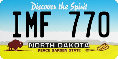 ND license plate IMF770