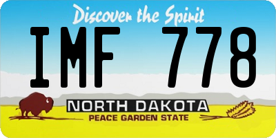 ND license plate IMF778