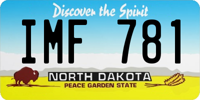 ND license plate IMF781