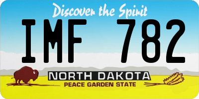 ND license plate IMF782