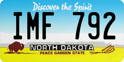 ND license plate IMF792