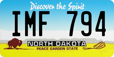 ND license plate IMF794