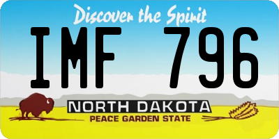 ND license plate IMF796
