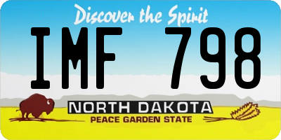 ND license plate IMF798