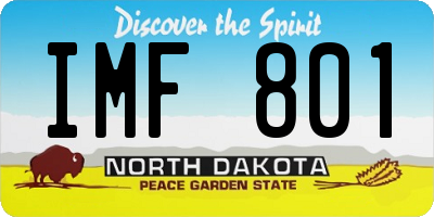 ND license plate IMF801
